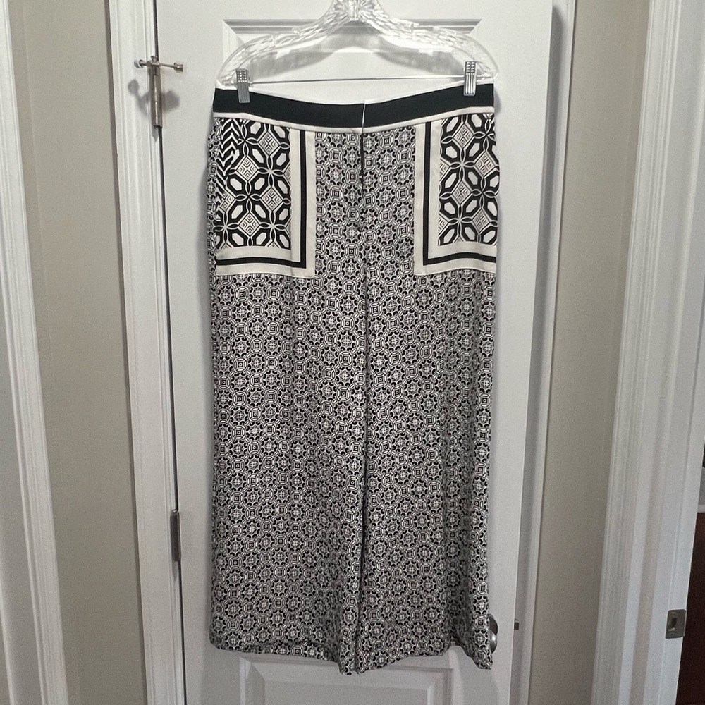Ann Taylor LOFT Pattern Crop High Rise Palazzo Pant Size 10